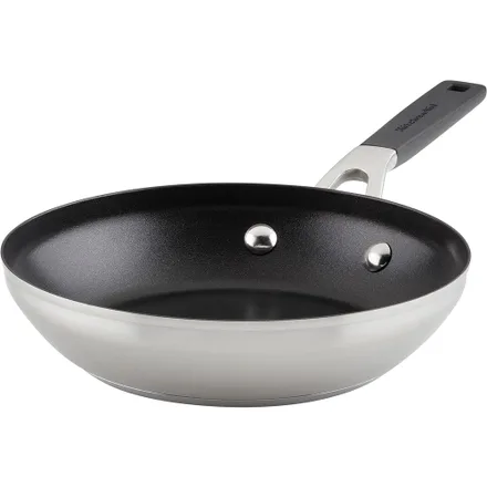 Frigideira KitchenAid 71019 Indução Antiaderente Aço Inoxidável Escovado 20CM – Prata