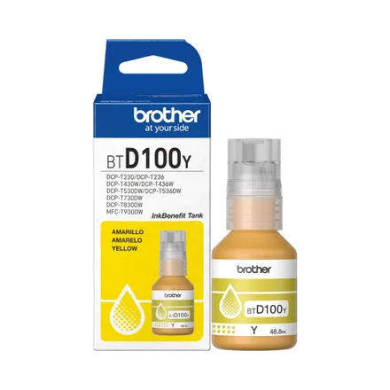 Tinta Para Impresora Brother Btd100 Y Amarillo