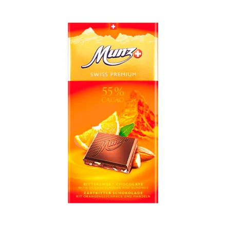 Chocolate Munz Swiss 55 Cocoa Almond 100 Gr