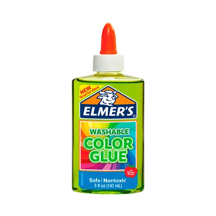 Pegamento Liquido Elmer Washable Color Glue Verde Transparente 147ml