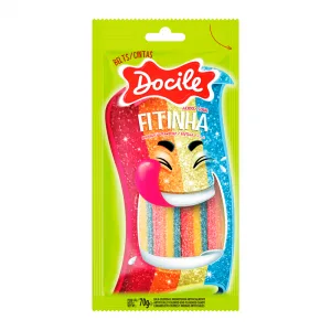 Bala Gelatina Docile Fitinha Colorida Morango Citrico 70g
