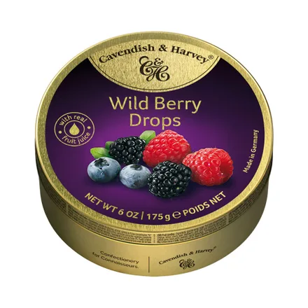 Caramelos Cavendish Harvey Wild Berry Drops 175g