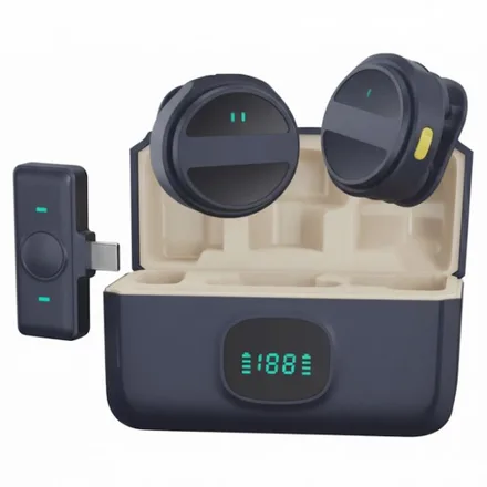 Microfono Inalambrico Satellite A-MK203 TIPO C+LIGHTNING - Negro