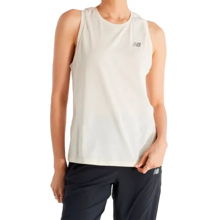 Regata New Balance Feminino Sport Essentials Heathertech T XS Beige – WT41104LIT