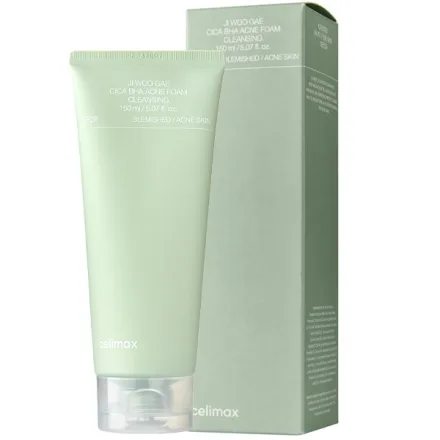 Limpador Facial Celimax Ji Woo Gae Cica Bha Acne Foam Cleansing Cx Feia 150ml
