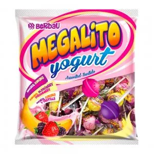 Pirulito Berbau Megalito Yogurt Pacote 500g