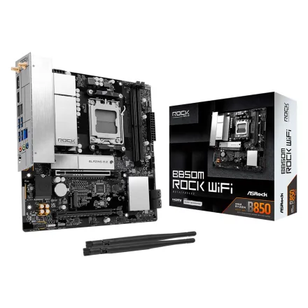 Placa Mae Asrock Rock Ddr 5 Socket AM5 Chipset B850 Atx