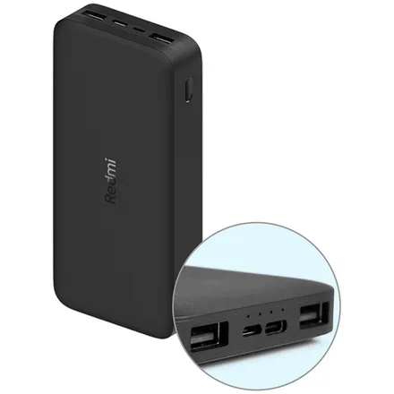 Cargador Portátil Xiaomi Redmi PB200LZM VXN4304GL 20.000 mAh/18W/USB - Black