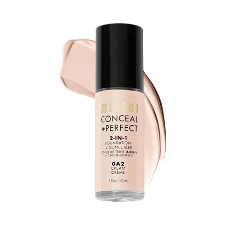 Base Milani Conceal Perfect 2 In 1 Foundation Concealer 0 A2 Cream 30ml