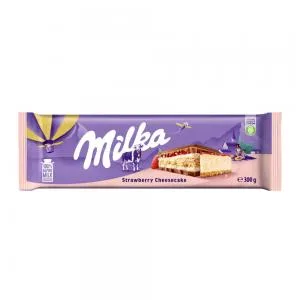 Barra Chocolate Milka Ao Leite Recheio Cheese Cake Morango 300g