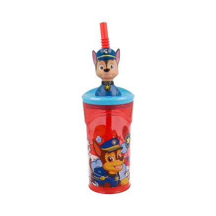 Vaso Con Pajita 3 Stor Paw Patrol Rojo 360ml