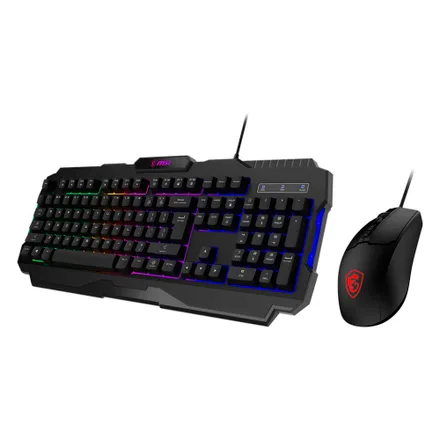 Kit Teclado MSI + Mouse Gaming Forge GK100 RGB - Negro