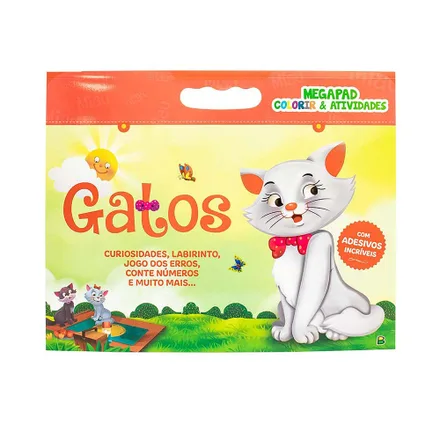 Libro Actividades Todolivro Megapad Colorear Gatos 48 Hojas