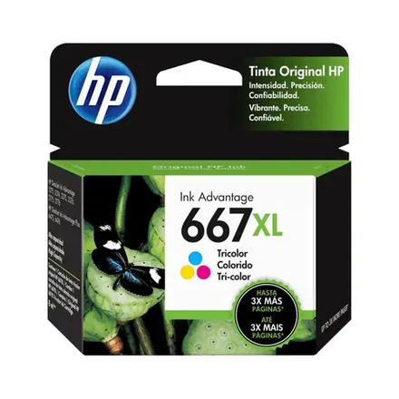 Cartucho Tinta Hp 667 Xl Tricolor