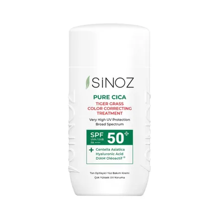 Protector Solar Sinoz Pure Cica Tiger Grass Color Correcting Spf 50 Plus 50ml