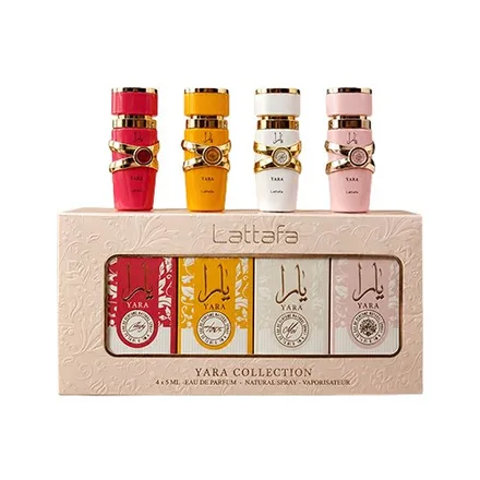 Set Lattafa Yara Mini Collection 4 Perfumes Femenino Edp Agatres 5ml