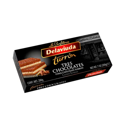 Turron La Viuda Tres Chocolates 200 Gr