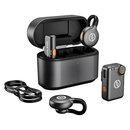 Microfone Lapela Hollyland Lark M2S Mini Combo 2 Tx Rx