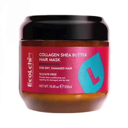 Mascara Capilar Ecolchi Collagen Shea Butter Hair Mask Agatres 550ml