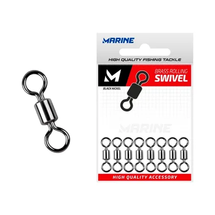 Girador Marine Brass Rolling Swivel Nickel 11 50 Piezas