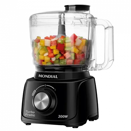 Mondial Mini Procesador Mp 16 Turbo Pratic Black 500ml