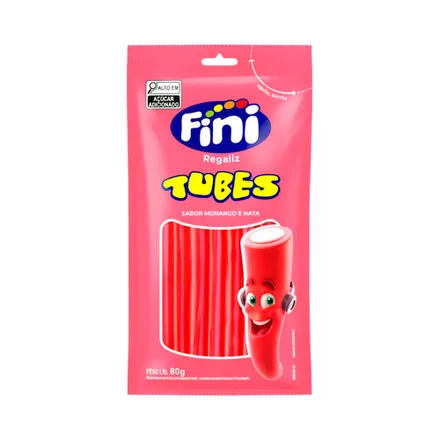 Gomitas Fini Regaliz Tubes Fresa Nata 80 Gr