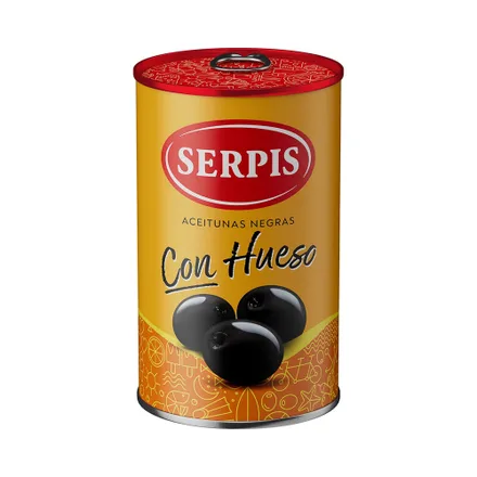 Aceituna Negras Serpis Con Hueso 300g