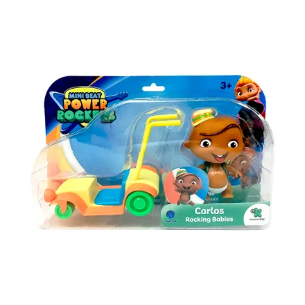 Figura Con Vehiculo Coleccionable Power Rockers Mini Beat Surtido 1 Pieza