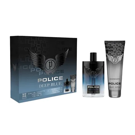 Police Deep Blue Man Eau Toilette Plus Shower Gel Shampoo 100ml
