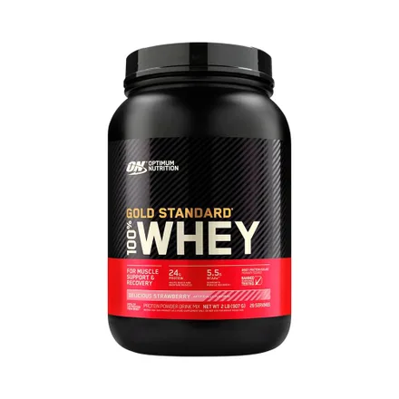 Suplemento Optimum Nutrition Stantard 100 Whey Strawberry 907 Gr