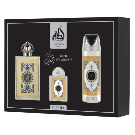 Lattafa King Of Arabia Gift Set Eau Parfum Unissex 3