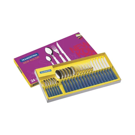 Juego Cubiertos Tramontina Kolor 162 24 Piezas