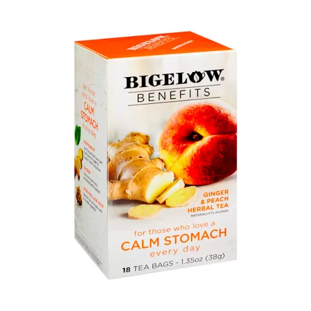 Te Bigelow Benefits Calm Stomach Ginger Peach 18