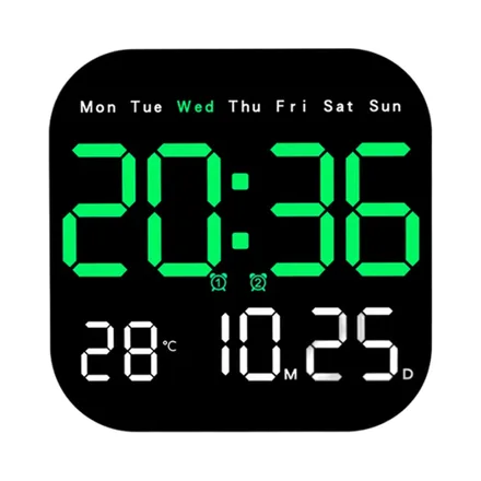 Reloj Digital De Pared Satellite Ac T6842 Led Verde