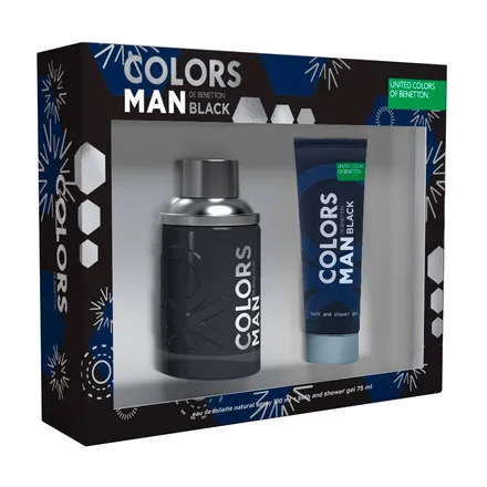 Benetton Colors Black Masculino Plus Shower Gel 100ml 75ml