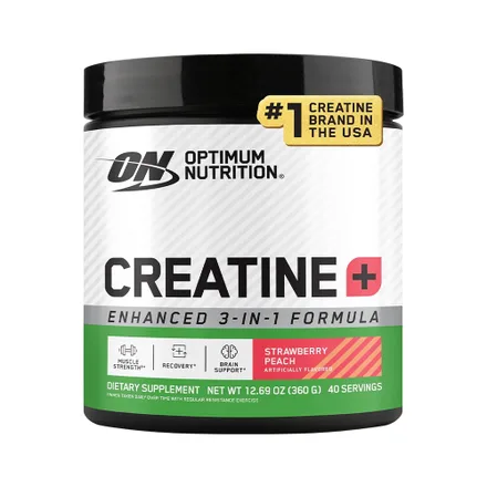Suplemento Optimum Nutrition Creatine Plus Enhanced 3 In 1 Strawberry Peach 360 Gr