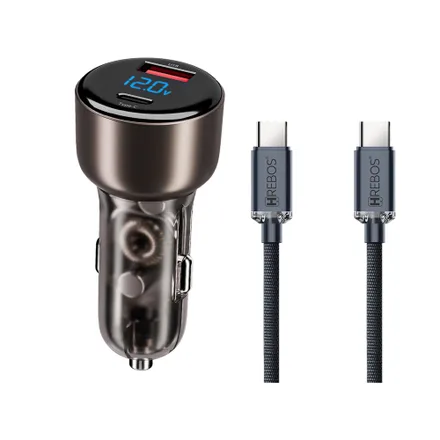 Cargador Auto Hrebos Crv 501 Con Cable