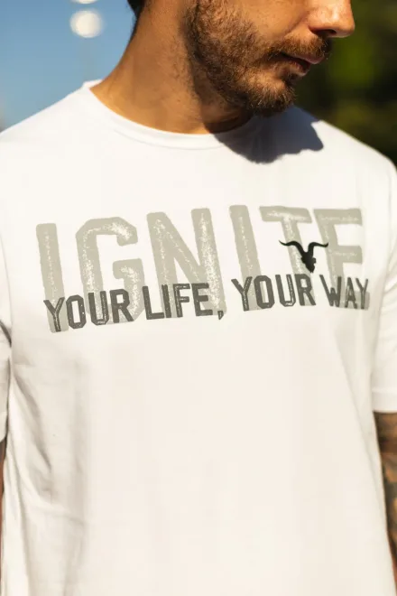 IGNITE REMERA REGULAR YOUR LIFE MASCULINO 61008 BLANCO (T)G