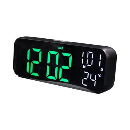Reloj Digital De Mesa Satellite Ac T6851 Led Verde