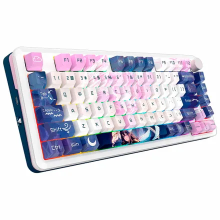 Teclado Gamer Redragon Cyrus Pro K681ACG RGB/PRO (Inglés) - White/Purple