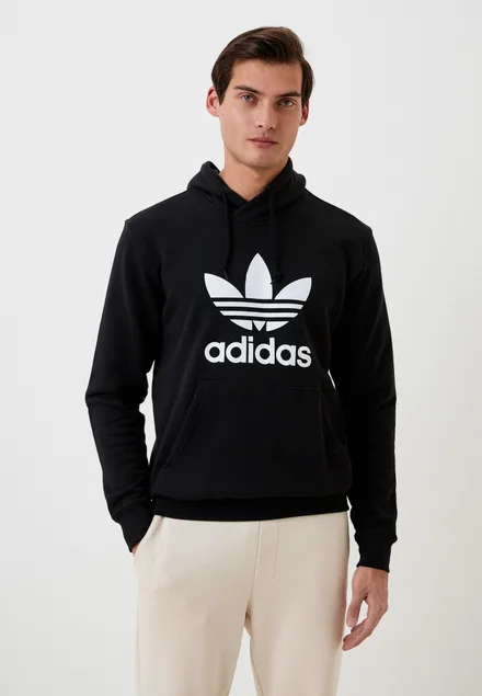 ADIDAS MOLETON MAS TREFOIL HOODY IM4489 BLACK/WITHE (T) M