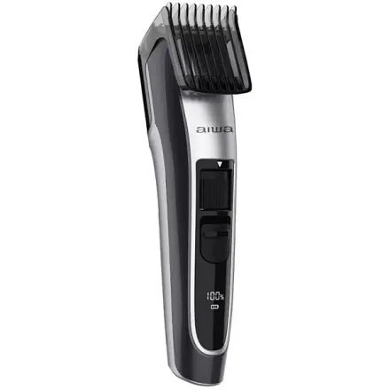 Máquina de Cortar Cabelo Aiwa AW-HCB906 Recarregável - Preto Prata