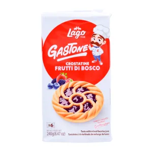 Biscoito Italiano Crostatine Gastone Lago Recheio Frutas Vermelhas 240g