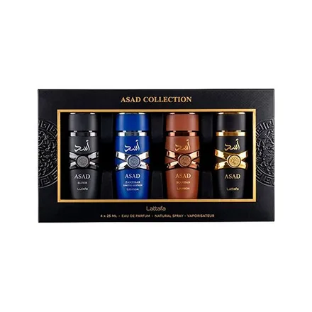 Set Lattafa Asad Collection 4 Perfumes Masculino Edp Agatres 25ml