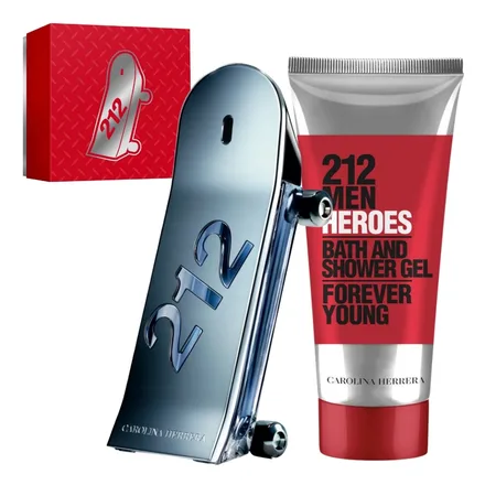 Carolina Herrera 212 Men Heroes Forever Youg Eau Toilette Plus Shower Gel 100ml 90ml