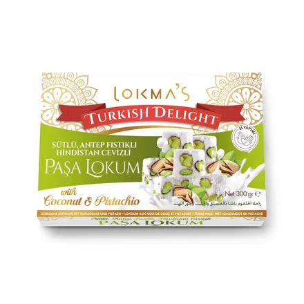 Dulce Lokma Turkish Delight Coconut Pistachio 300g