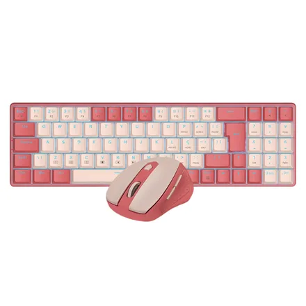 Teclado Redragon + Mouse BS-8772RP Wireless Ingles - Rose/Pink