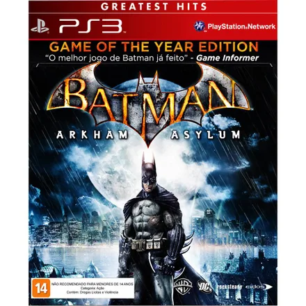 Jogo PS3 Batman Arkham Asylum Game Of Year