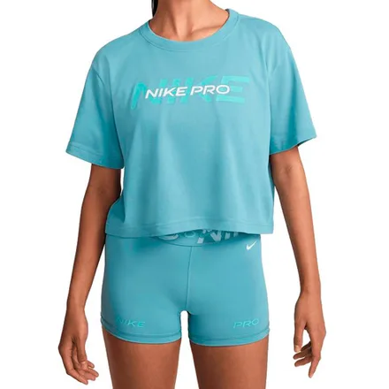 Camiseta Nike Feminino Pro Sleeve Cropped Denim XS Turquesa – HF0762464