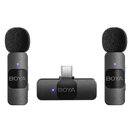 Microfone Lapela Boya By V20 2 2TX Plus 1RX